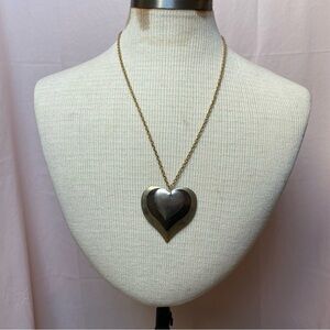 Mixed Metal Layered Heart Necklace Adjustable Gold Chain